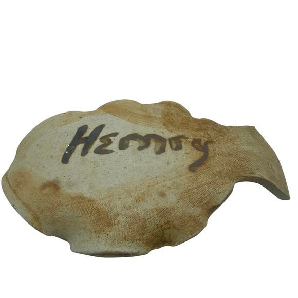 Handmade Studio‎ Ceramic Art Pottery Blue Fish Serving Plate Trinket dish SIGNED - Picture 2 of 9